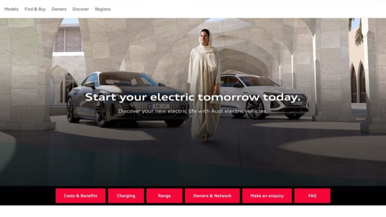 تعزيز التقدم: أودي تسرع التحول نحو التنقل الكهربائي في الشرق الأوسط بإطلاق بوابة معلومات أودي للسيارات الكهربائية